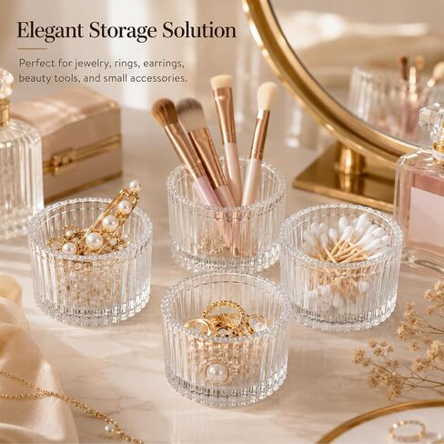 4 Packs 40ml Clear Ribbed Glass Candle Jars Mini Aromatherapy Containers Elegant Striped Glass Holders Small Scented Candle Cups for DIY Candle Making in Kuwait