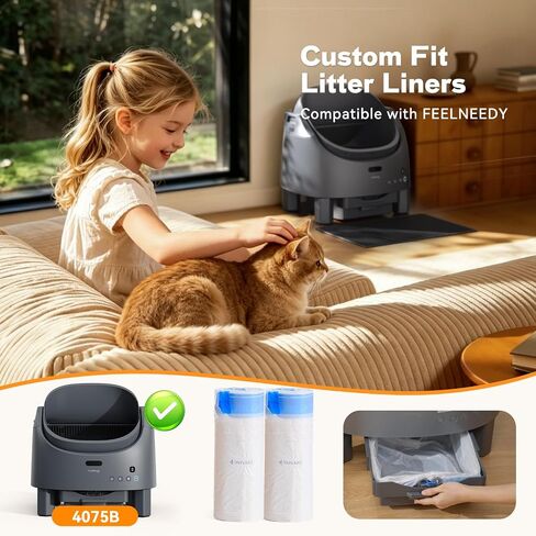 Automatic Self-Cleaning Cat Litter Box Replaced Trash Bags-3 Rolls, 60 Packs FEELNEEDY Cat Litter Box Waste Bag for 4075B in Saudi Arabia