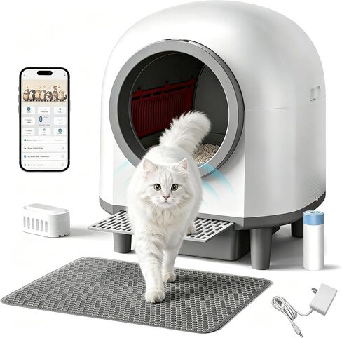 Self Cleaing Litter Box for Multiple Cats, 88L Automatic Cat Litter Box in Saudi Arabia