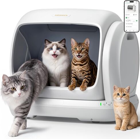Meowant Automatic Cat Litter Box 106L Extra-Large Space, Safety Anti-Pinch in Kuwait
