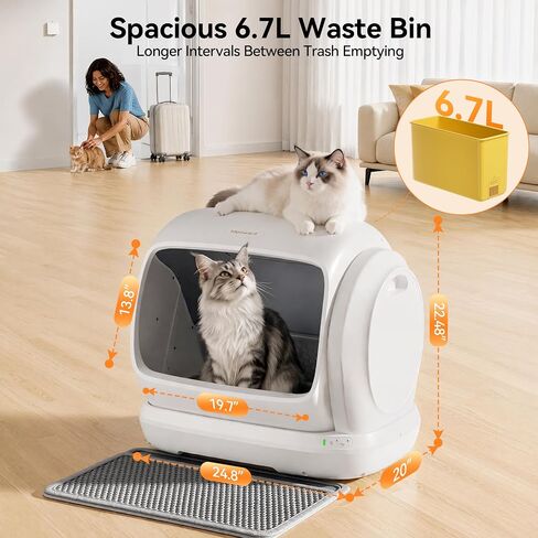 Meowant Automatic Cat Litter Box 106L Extra-Large Space, Safety Anti-Pinch in Kuwait