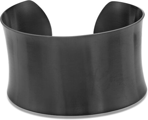 Lavari Jewelers Stainless Steel 1.5 Inches Wide Open Plain Cuff Bangle Bracelet for Women 6.75 Inches Long with Ion Plating or Satin Finish in Kuwait