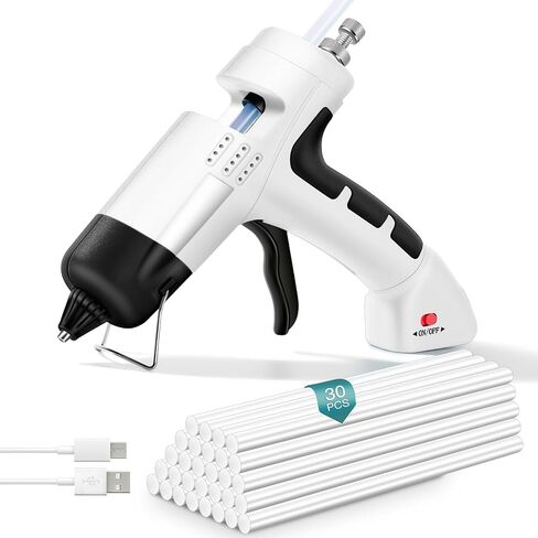 Hot Glue Gun, Cordless Hot Glue Gun with 30 Glue Sticks Rechargeable 2.6Ah in Kuwait