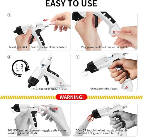 Hot Glue Gun, Cordless Hot Glue Gun with 30 Glue Sticks Rechargeable 2.6Ah in Kuwait