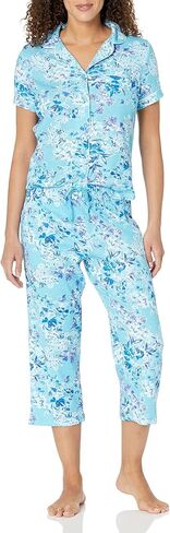 Karen Neuburger Women's Short Sleeve Girlfriend Top and Cozy Bottom Pajama Pj Set in Kuwait