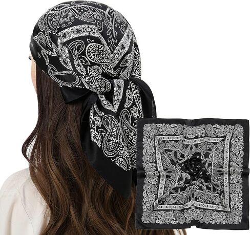 RIIQIICHY 100% Silk Scarf Head Scarf for Women Hair Scarf for Sleeping Hair Wrapping at Night Square Neck Scarves in Kuwait