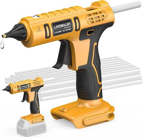 LIVOWALNY Cordless Hot Glue Gun Compatible with Milwaukee 18V Battery (Tool Only) Hot Glue Gun And 30 Sticks Set in Crafting, Wood, PVC, Glass with 30 Pcs 0.27 * 5.9 inch Hot Glue Sticks in Kuwait