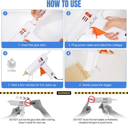 MECOLOUR Hot Glue Gun Kit,1 Hot Glue Gun and 7 Sticks(11mm,15cm),150W in Kuwait