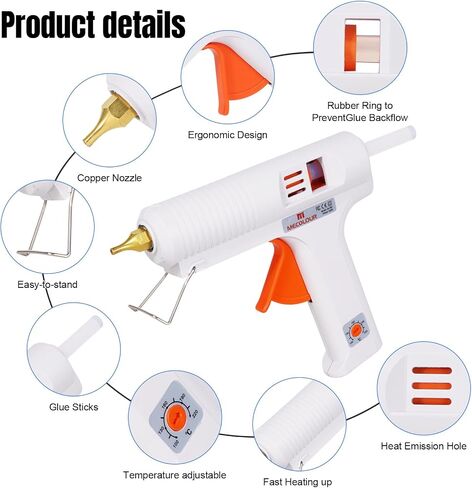 MECOLOUR Hot Glue Gun Kit,1 Hot Glue Gun and 7 Sticks(11mm,15cm),150W in Kuwait