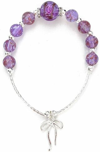 ARTSY Crafts Glow in The Dark Firefly Beads Bracelets/Necklaces, Murano Glass Beads Jewelry, Crystal Birthstone Lampwork Luminous Glass Beads Adjustable slider Chain Bracelet/Link Chain Necklace in Kuwait