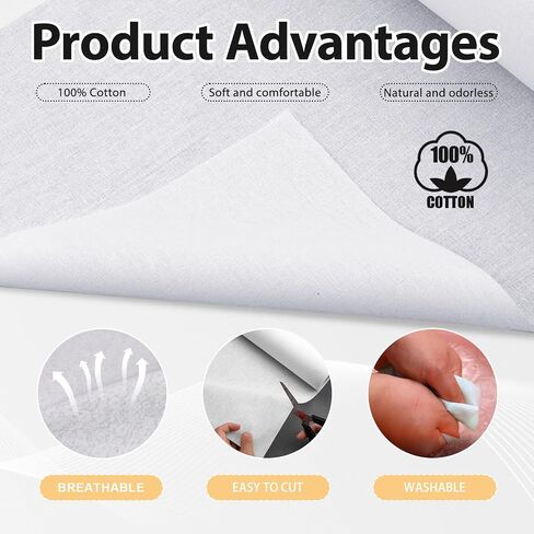 Jupean Medium Weight Fusible Interfacing for Sewing 100% Cotton 16.1"×10Yd in Saudi Arabia