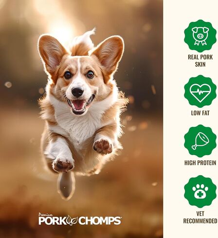 Pork Chomps Rawhide Free Pork Skin Dog Chews, Chicken Wrap, 8in Rolls, 2ct in Kuwait