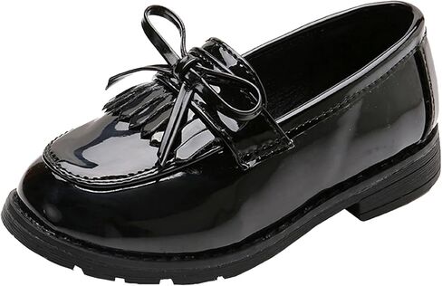 WUIWUIYU Girls Patent Leather Slip-On Penny Loafers Flats Bow Tassel Oxfords Moccasins Dress Shoes in Kuwait