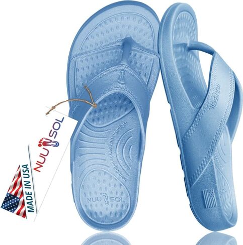 NUUSOL Cascade Flip Flops, Comfort Sandal with Arch Support Made in USA | Waterproof EVASOL Foam, Soft Cushion & Arch Support | Textured Footbed, Lightweight | For Hiking & Plantar Fasciitis Relief in Kuwait