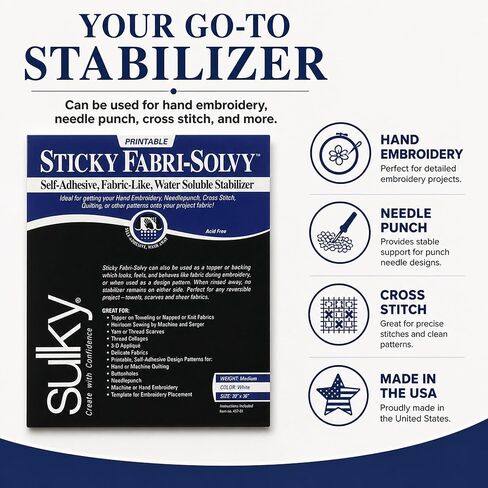 Sulky Sticky Fabri-Solvy Stabilizer 20"X36" in Kuwait