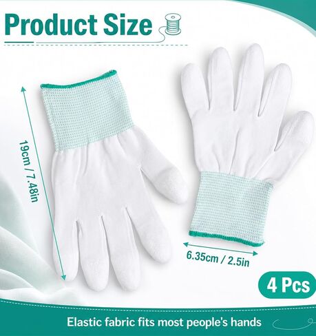 4 Pcs Quilting Gloves for Free-Motion Sewing, Quilting Gloves in Kuwait