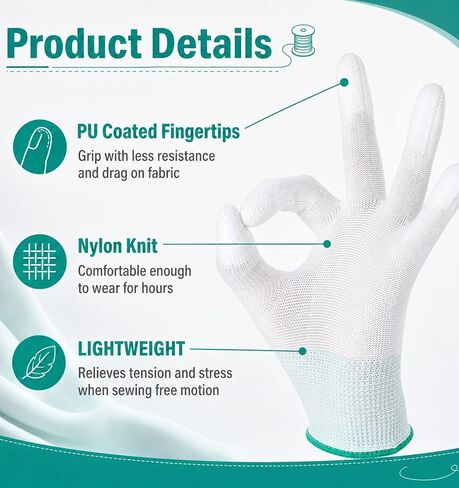 4 Pcs Quilting Gloves for Free-Motion Sewing, Quilting Gloves in Kuwait