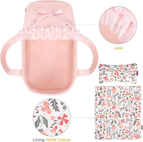 GAGAKU Baby Doll Bassinet Carrier for Dolls up to 12 Inch for Kids Toddlers in Kuwait