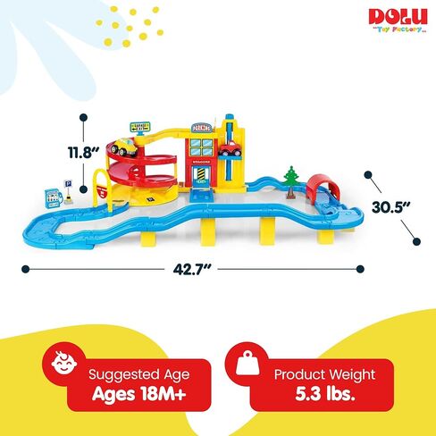 DOLU Large Parking Garage Playset with Cars, 70 Piece, 18 Months and Up in Saudi Arabia