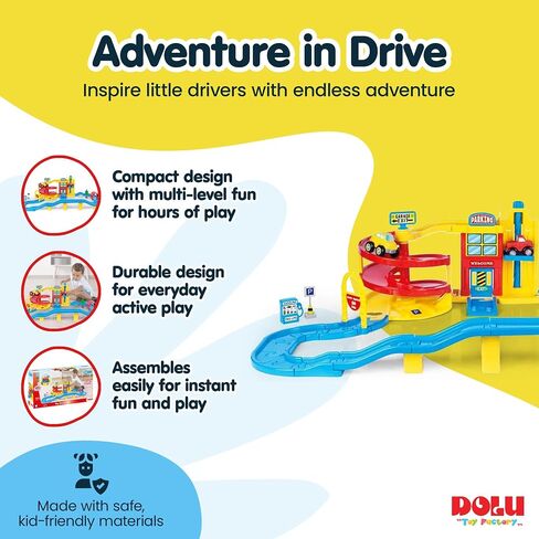 DOLU Large Parking Garage Playset with Cars, 70 Piece, 18 Months and Up in Saudi Arabia
