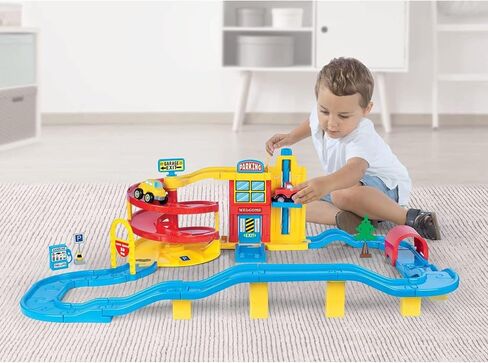 DOLU Large Parking Garage Playset with Cars, 70 Piece, 18 Months and Up in Saudi Arabia