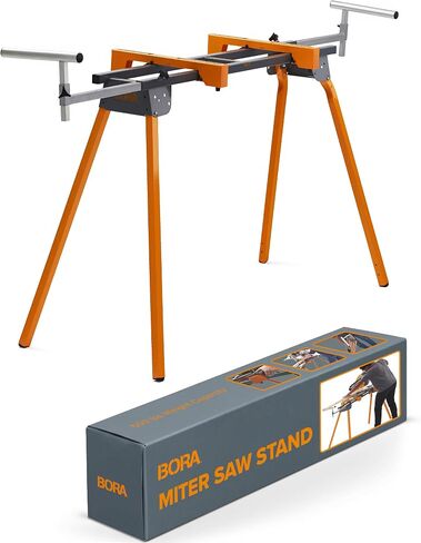 BORA Portamate PM-4000 - Heavy Duty Folding Miter Saw Stand with Quick Attach Tool Mounting Bars Orange 44 x 10 x 6.5 inches in Kuwait