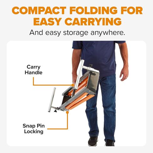BORA Portamate PM-4000 - Heavy Duty Folding Miter Saw Stand with Quick Attach Tool Mounting Bars Orange 44 x 10 x 6.5 inches in Kuwait