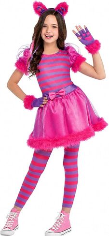 Wizland Cheshire Cat Costume for Girls.Halloween,Dress Up Party and Roleplay Cosplay. in Kuwait