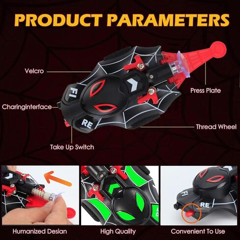 Web Launcher String Shooter Toy, Web Shooters Cool Gadgets Reel-in Real Silk Role-Play Fun Stuff Toys Great for Men and Kids (Crow) in Kuwait