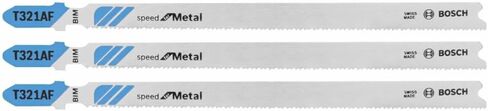 BOSCH T321AF3 3-Piece 5-1/4 In. 21 TPI Speed for Metal T-Shank Jig Saw Blades, White in Kuwait