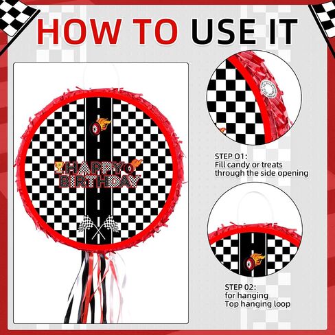Racing Cars Themed Pinata, 13.7inch Mini Red Racing Themed Piñata for Racing Cars Themed Birthday Party Decorations in Saudi Arabia