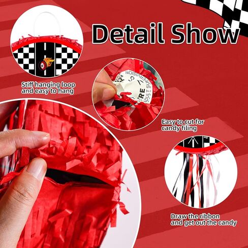Racing Cars Themed Pinata, 13.7inch Mini Red Racing Themed Piñata for Racing Cars Themed Birthday Party Decorations in Saudi Arabia
