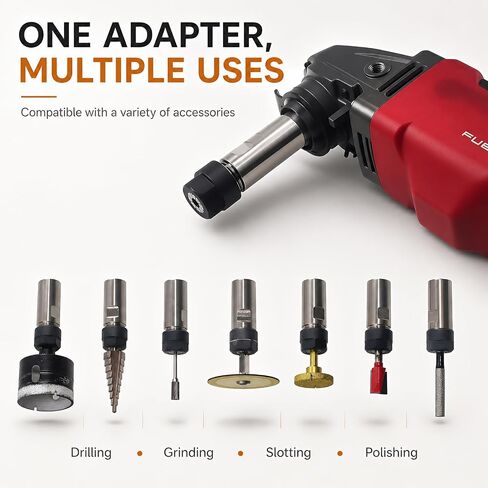 5/8"-11 Thread Angle Grinder Extension Shaft Set Electric Drill Conversion Collets Adapter Woodworking Tool Accessories Include Spring Collet 1/4" & 1/2" 3PCS in Kuwait