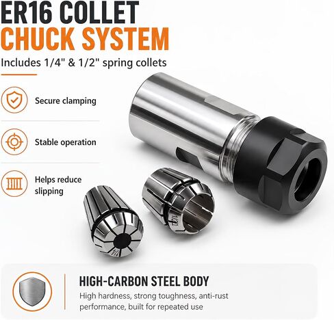 5/8"-11 Thread Angle Grinder Extension Shaft Set Electric Drill Conversion Collets Adapter Woodworking Tool Accessories Include Spring Collet 1/4" & 1/2" 3PCS in Kuwait