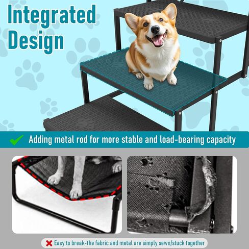 Dog Stairs for car, 6 Steps Foldable Dog Steps for Truck, Upgraded Non-Slip Pet Stairs for lagre Dogs, Metal Pet Stairs for SUV, Truck and Cars in Saudi Arabia