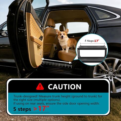 Dog Stairs for car, 6 Steps Foldable Dog Steps for Truck, Upgraded Non-Slip Pet Stairs for lagre Dogs, Metal Pet Stairs for SUV, Truck and Cars in Saudi Arabia