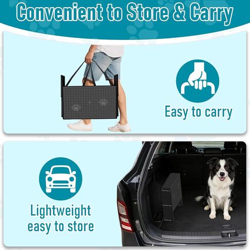 Dog Stairs for car, 6 Steps Foldable Dog Steps for Truck, Upgraded Non-Slip Pet Stairs for lagre Dogs, Metal Pet Stairs for SUV, Truck and Cars in Saudi Arabia