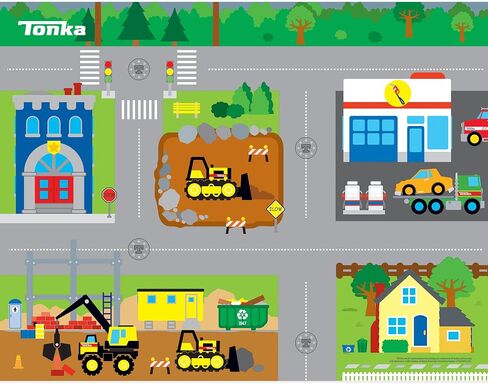 Imaginmat: Deluxe - Tonka - Floor Playmat & Toy Car, 30.5 x 20.5, Character Vehicle & Road Accessories, Durable EVA Foam Mat, Licensed, Kids Ages 3+ in Saudi Arabia