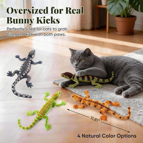 CiyvoLyeen Plush Lizard Catnip Toys for Indoor Cats 4 Pack in Kuwait