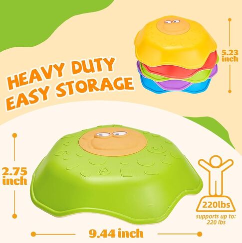Stepping Stones for Kids - Anti-Slip Toddler Balance Stones with Squeaky Sound - 5pc Crab Sensory Toys for Indoor & Outdoor Play - Montessori Gross Motor Skills Obstacle Course for Boys Girls Toddlers in Saudi Arabia