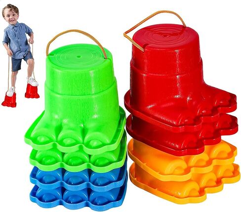IROO Balancing Stilts for Kids, 4 Pairs Walking Monster Feet for Balance and Coordination, Toys for Girls & Boys Age 4-10 Years Old Indoor or Outdoor Play (8 Total) in Saudi Arabia