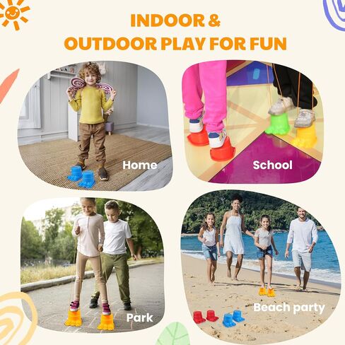 IROO Balancing Stilts for Kids, 4 Pairs Walking Monster Feet for Balance and Coordination, Toys for Girls & Boys Age 4-10 Years Old Indoor or Outdoor Play (8 Total) in Saudi Arabia