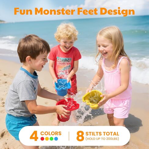 IROO Balancing Stilts for Kids, 4 Pairs Walking Monster Feet for Balance and Coordination, Toys for Girls & Boys Age 4-10 Years Old Indoor or Outdoor Play (8 Total) in Saudi Arabia