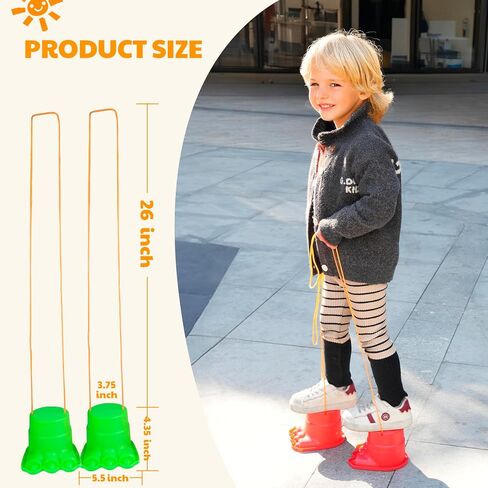 IROO Balancing Stilts for Kids, 4 Pairs Walking Monster Feet for Balance and Coordination, Toys for Girls & Boys Age 4-10 Years Old Indoor or Outdoor Play (8 Total) in Saudi Arabia