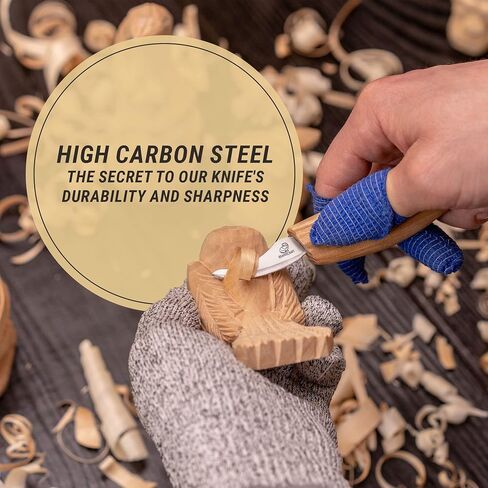 BeaverCraft Wood Chip Carving Knife for Beginners & Kids - Safety Whittling Knives - Small Sloyd Carving Knife C18 - Wood Whittling Tools for Woodworking in Kuwait