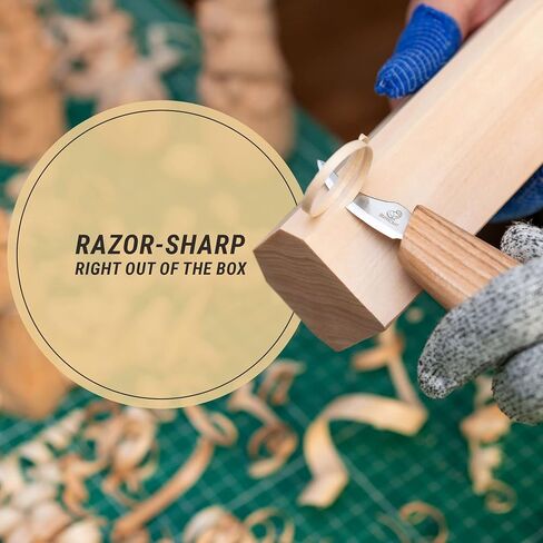 BeaverCraft Wood Chip Carving Knife for Beginners & Kids - Safety Whittling Knives - Small Sloyd Carving Knife C18 - Wood Whittling Tools for Woodworking in Kuwait