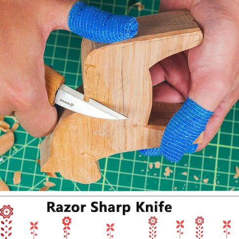 BeaverCraft Wood Carving Kit with Whittling Knife & Basswood - Whittling Set DIY 02 Dala Horse - Hobbies for Adults and Teens - Wood Carving Tools - Hobby Gifts in Kuwait