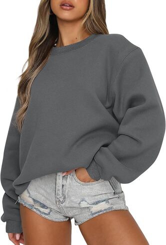 EFAN Womens Sweatshirts Long Sleeve Crew Neck Pullover Sweatshirt Casual Outfits 2023 Fall Clothes in Kuwait