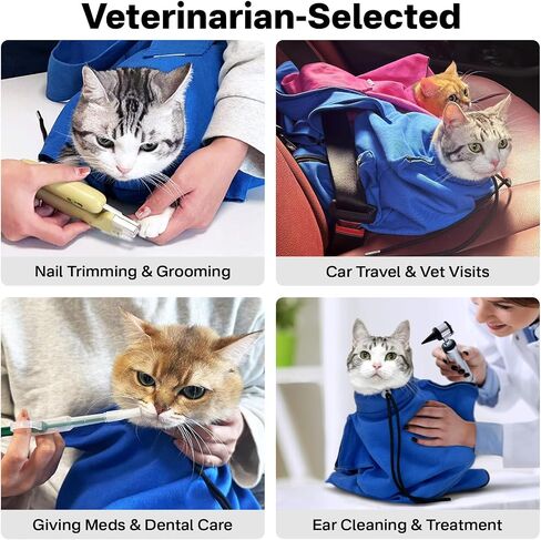 [Cozy Travel] Cat Carrier Pouch, Soft Cat Carrier for Small Cats, Kitten Carrying Bag, Restraint Bag for Nail Trimming, Vet Visits, Giving Meds, Car Travel - Klein Blue Upgrade in Saudi Arabia