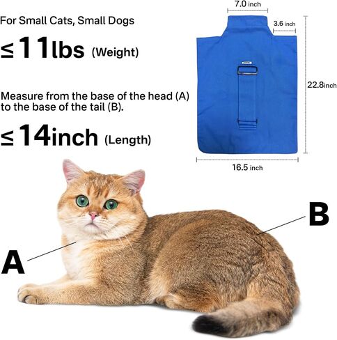 [Cozy Travel] Cat Carrier Pouch, Soft Cat Carrier for Small Cats, Kitten Carrying Bag, Restraint Bag for Nail Trimming, Vet Visits, Giving Meds, Car Travel - Klein Blue Upgrade in Saudi Arabia